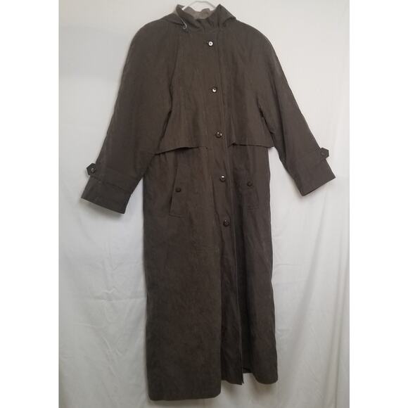 Gallo Jackets & Blazers - Gallo Women's Taupe Hooded Full Zip Trench Coat with Removable Lining Size 8